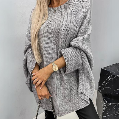 Oversized Tröja - Loose Fit - Bekväm - Stickad Tröja - Damstickat