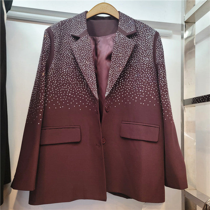 Paljettblazer | Oversized | Lång | Svart Blazer | Blazer för Kvinnor