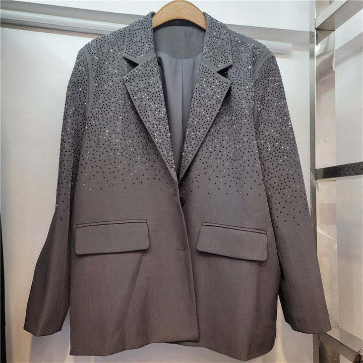 Paljettblazer | Oversized | Lång | Svart Blazer | Blazer för Kvinnor
