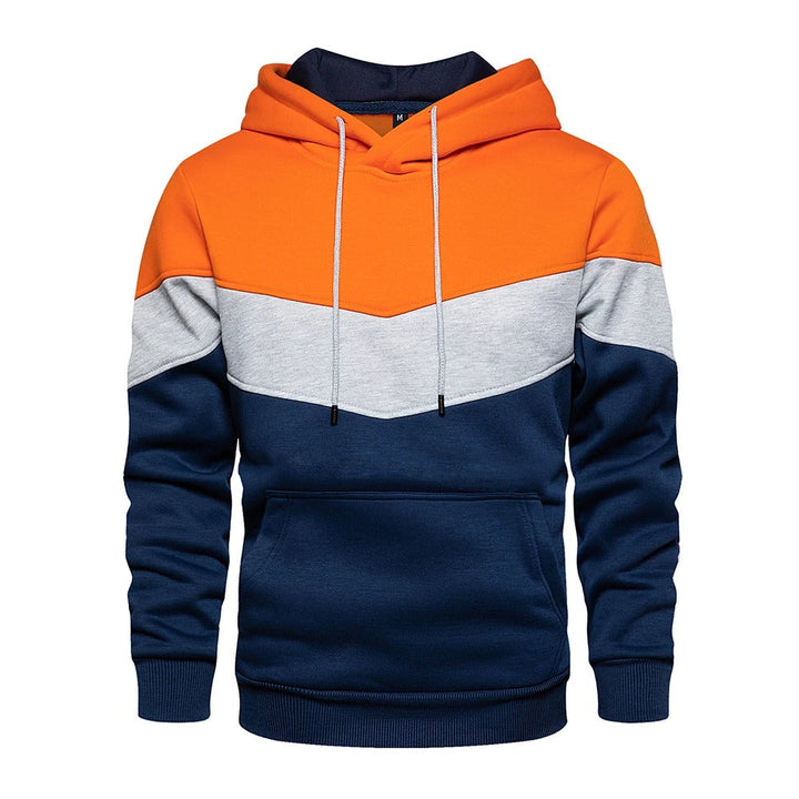 Patchwork Fleece Hoodie för män med unik design