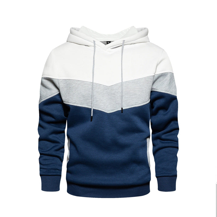 Patchwork Fleece Hoodie för män med unik design