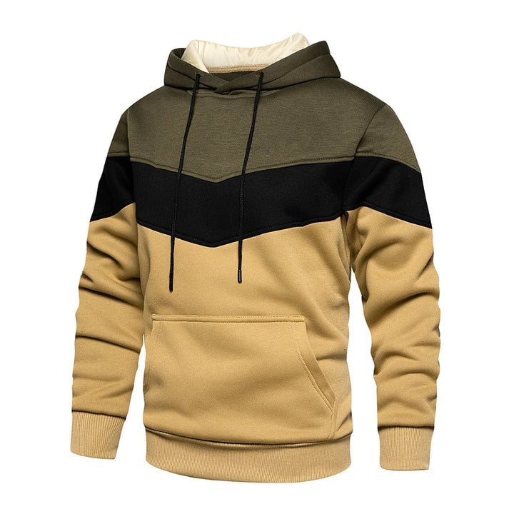 Patchwork Fleece Hoodie för män med unik design