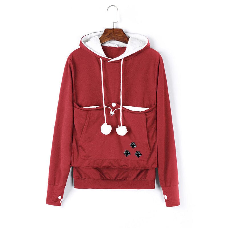 Pet Pouch Hoodie | Långärmad | Pet Carrier | Cat Pouch Hoodie | Dog Carrier Sweatshirt