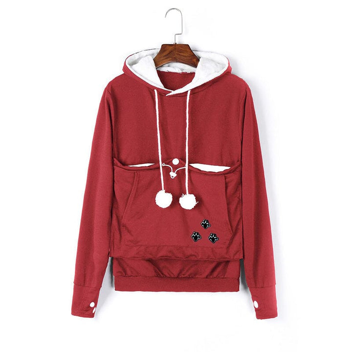 Pet Pouch Hoodie | Långärmad | Pet Carrier | Cat Pouch Hoodie | Dog Carrier Sweatshirt