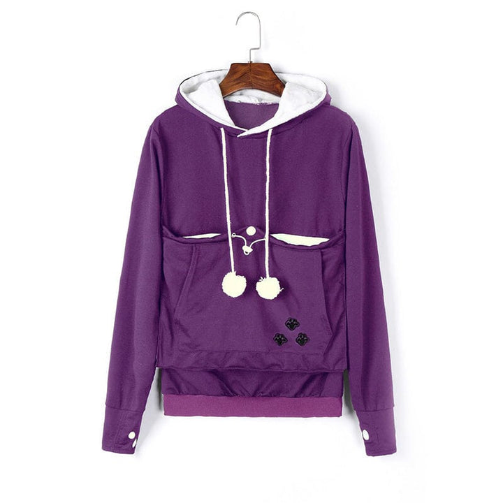 Pet Pouch Hoodie | Långärmad | Pet Carrier | Cat Pouch Hoodie | Dog Carrier Sweatshirt