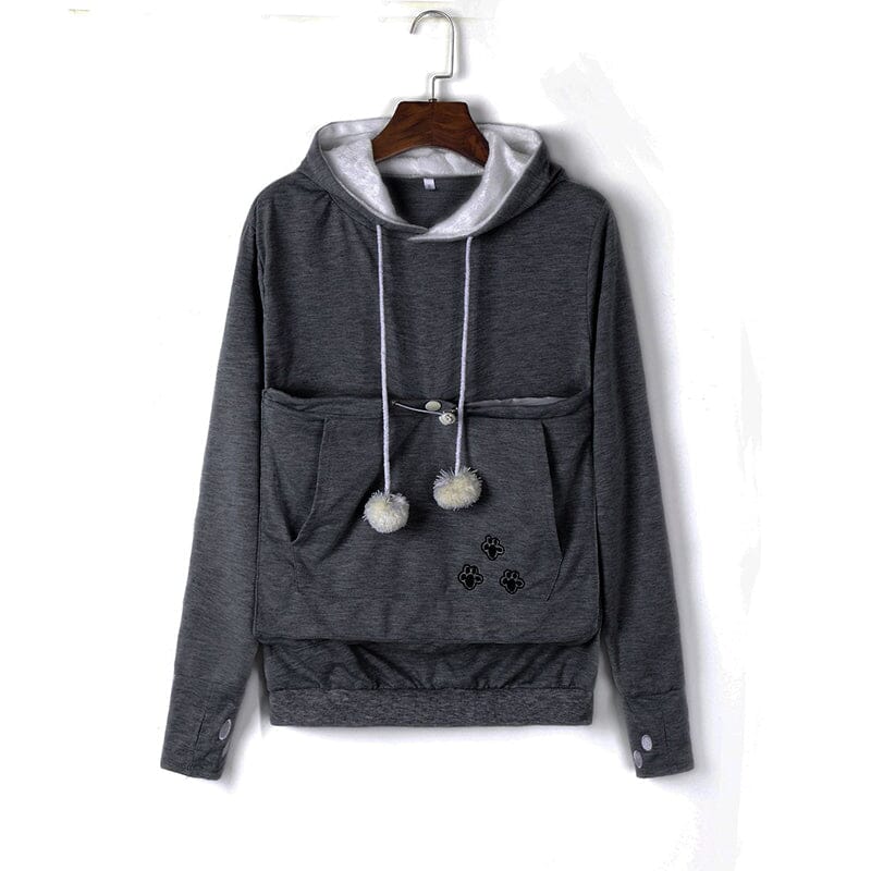 Pet Pouch Hoodie | Långärmad | Pet Carrier | Cat Pouch Hoodie | Dog Carrier Sweatshirt