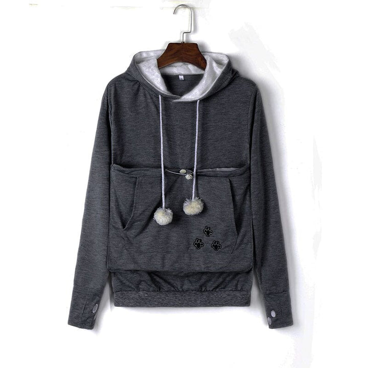 Pet Pouch Hoodie | Långärmad | Pet Carrier | Cat Pouch Hoodie | Dog Carrier Sweatshirt