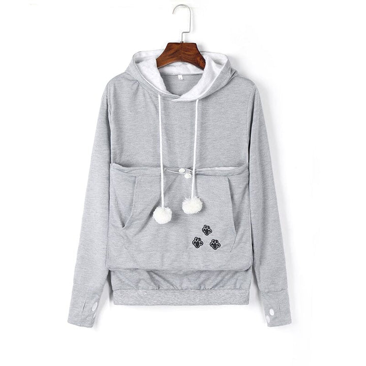 Pet Pouch Hoodie | Långärmad | Pet Carrier | Cat Pouch Hoodie | Dog Carrier Sweatshirt