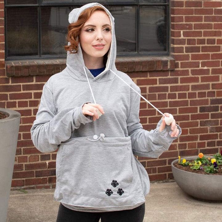 Pet Pouch Hoodie | Långärmad | Pet Carrier | Cat Pouch Hoodie | Dog Carrier Sweatshirt