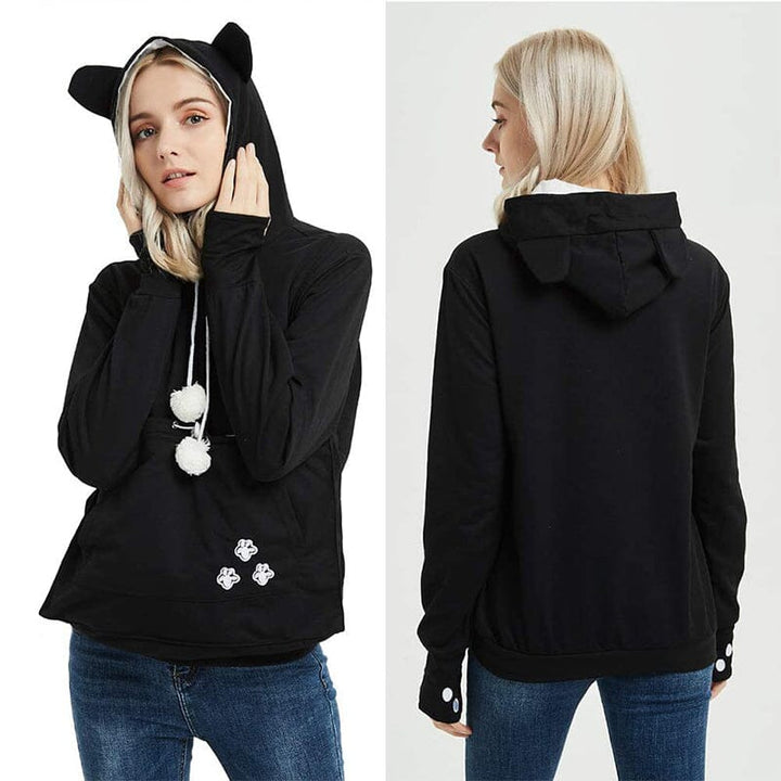 Pet Pouch Hoodie | Långärmad | Pet Carrier | Cat Pouch Hoodie | Dog Carrier Sweatshirt