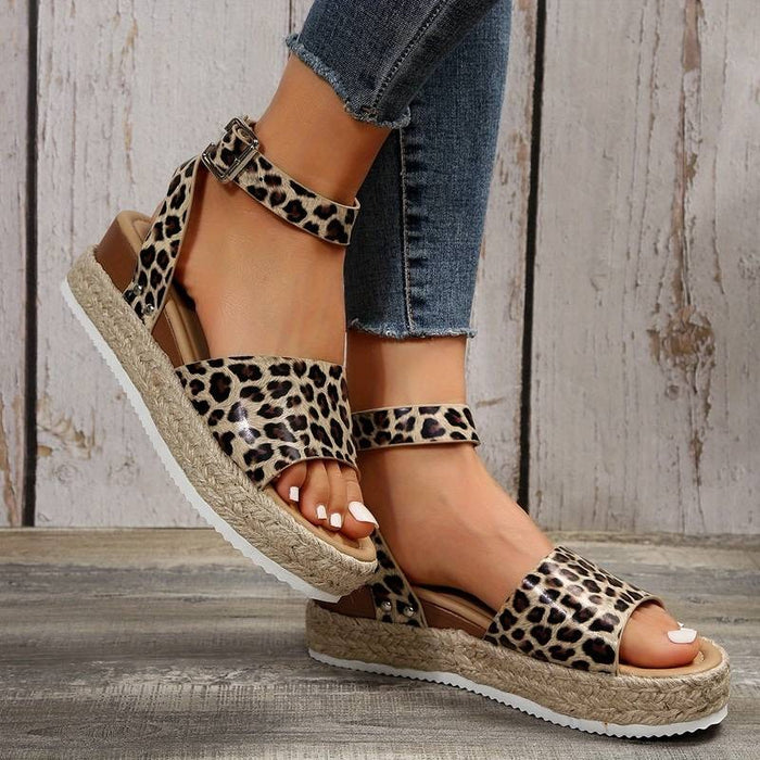 Plattformsandaler | Ankelrem | Boho | Espadrillesandaler | Dam sandaler