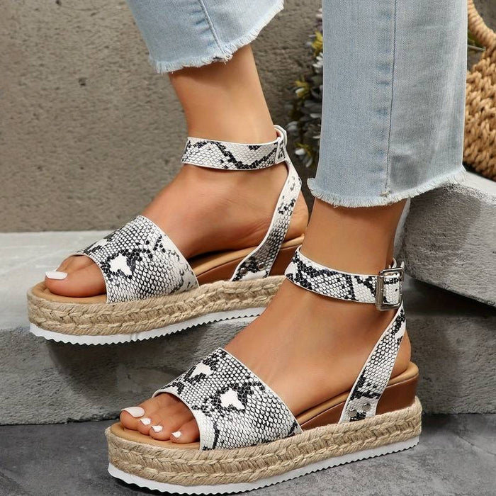 Plattformsandaler | Ankelrem | Boho | Espadrillesandaler | Dam sandaler