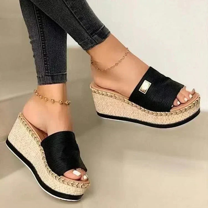 Plattformsandaler | Halm | Slip-on | Plattformsandaler | Dam sandaler