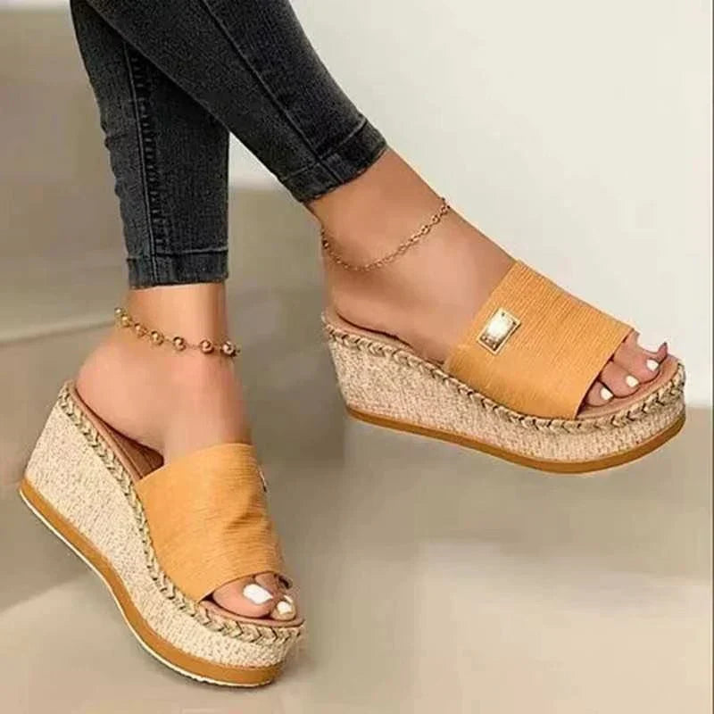Plattformsandaler | Halm | Slip-on | Plattformsandaler | Dam sandaler