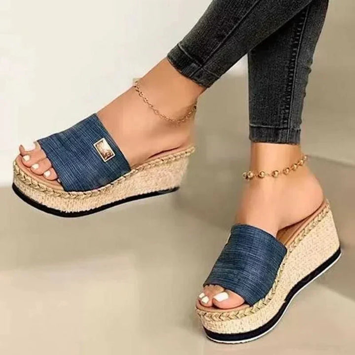 Plattformsandaler | Halm | Slip-on | Plattformsandaler | Dam sandaler