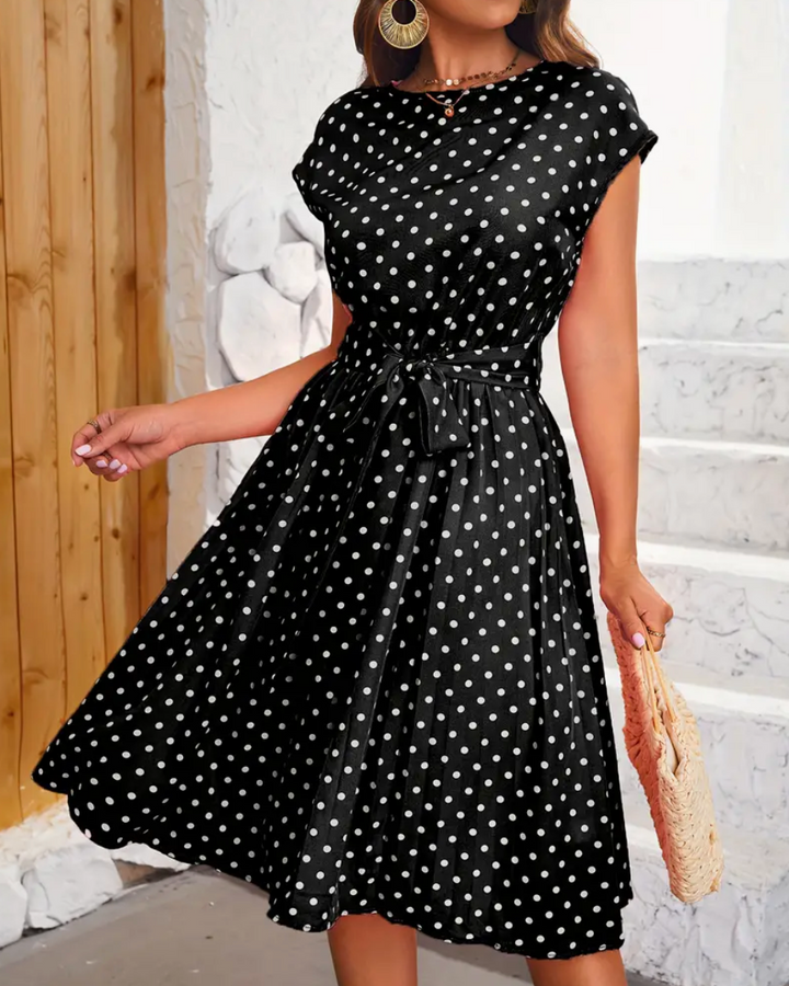 Polka Dot Dress | Vintage | Tie Waist | 1950-talsklänningar | Sommarklänning