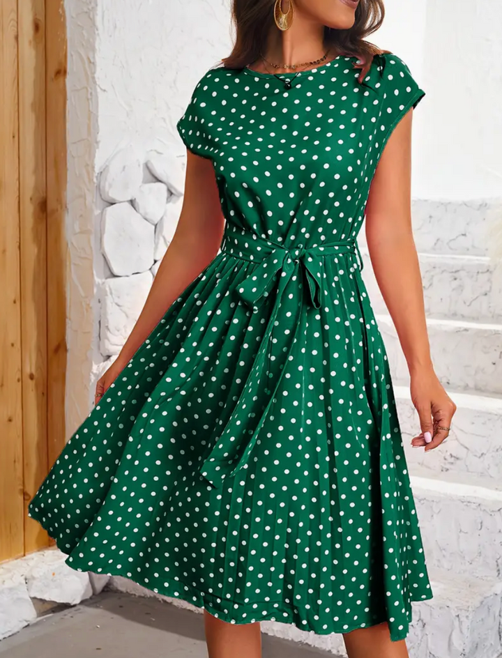 Polka Dot Dress | Vintage | Tie Waist | 1950-talsklänningar | Sommarklänning