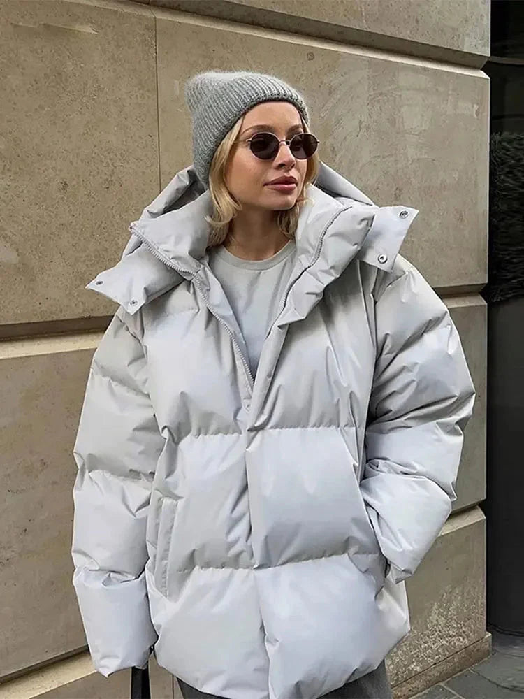 Puffer Coat | Varm | Huva | Dunjacka | Vinterjacka för kvinnor