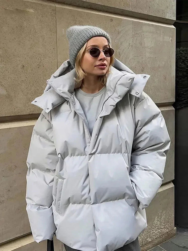 Puffer Coat | Varm | Huva | Dunjacka | Vinterjacka för kvinnor