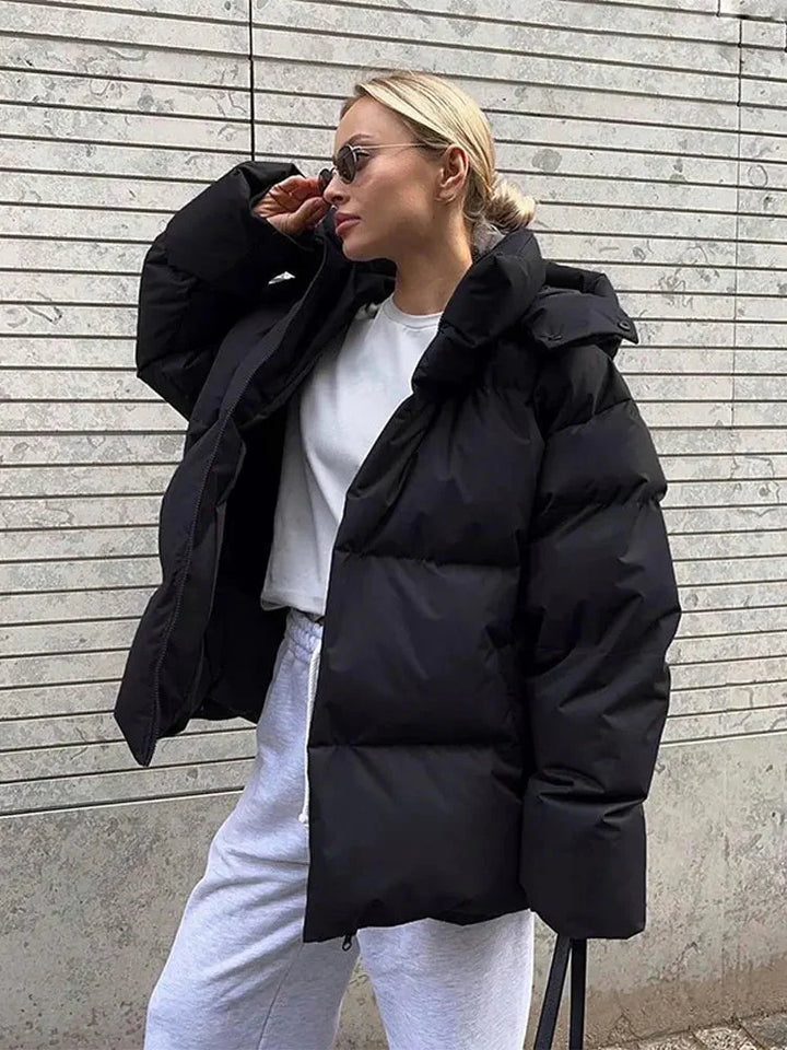 Puffer Coat | Varm | Huva | Dunjacka | Vinterjacka för kvinnor