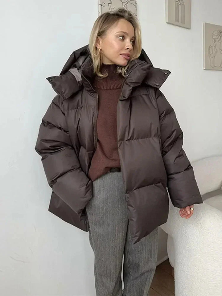 Puffer Coat | Varm | Huva | Dunjacka | Vinterjacka för kvinnor