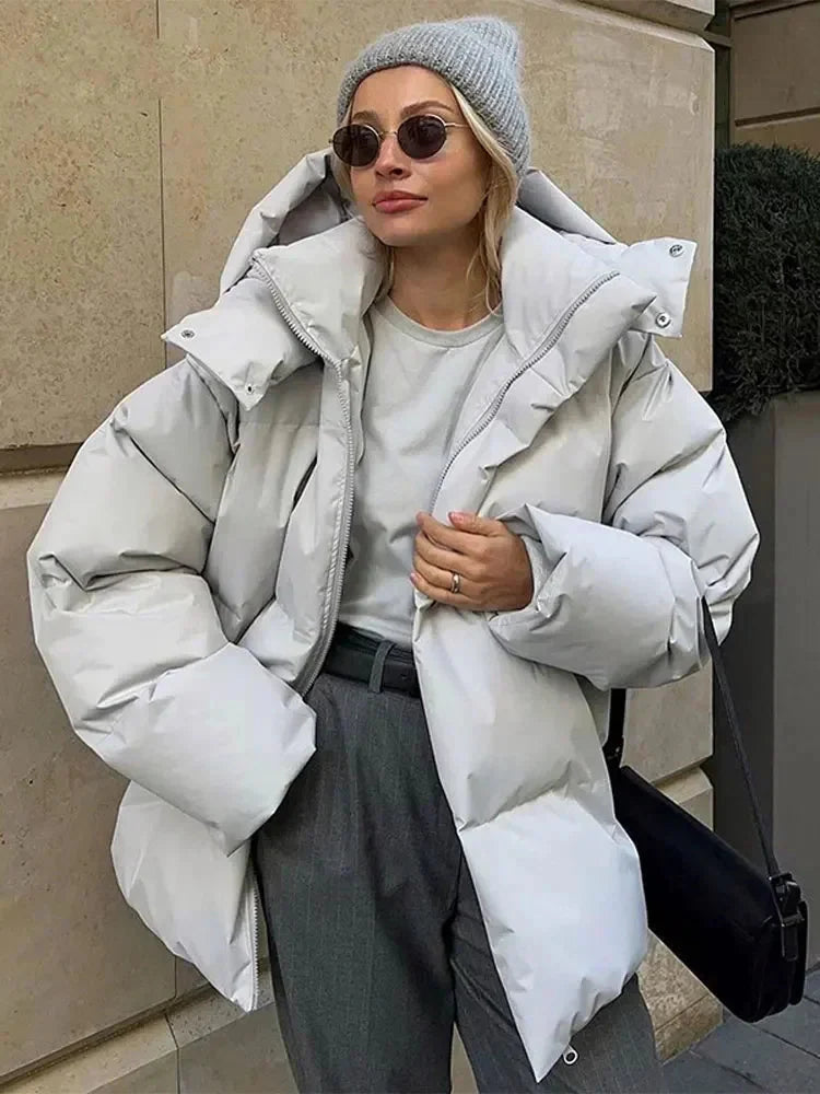 Puffer Coat | Varm | Huva | Dunjacka | Vinterjacka för kvinnor