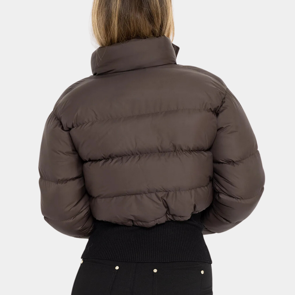 Pufferjacka | Cropped | Ståkrage | Vinterjacka | Dunjackor för damer