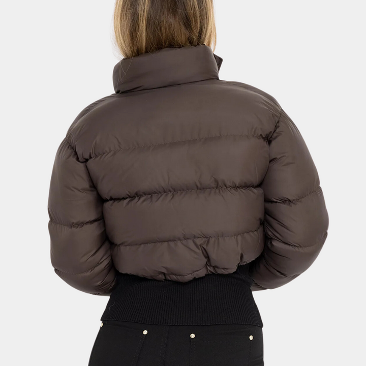 Pufferjacka | Cropped | Ståkrage | Vinterjacka | Dunjackor för damer