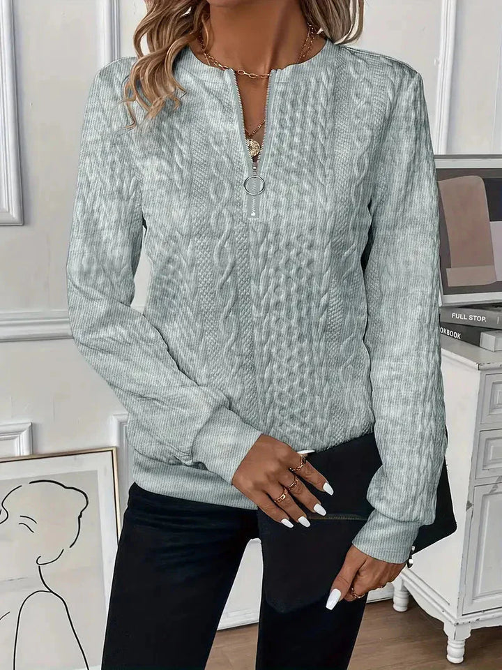 Pullover med halv dragkedja | Regular Fit | Crew   Hals | Pullover med halv dragkedja | Damkläder