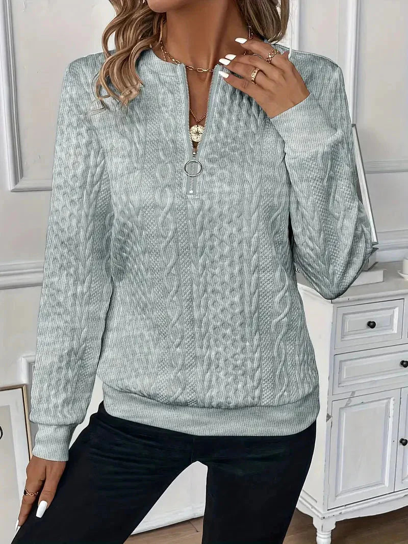 Pullover med halv dragkedja | Regular Fit | Crew   Hals | Pullover med halv dragkedja | Damkläder