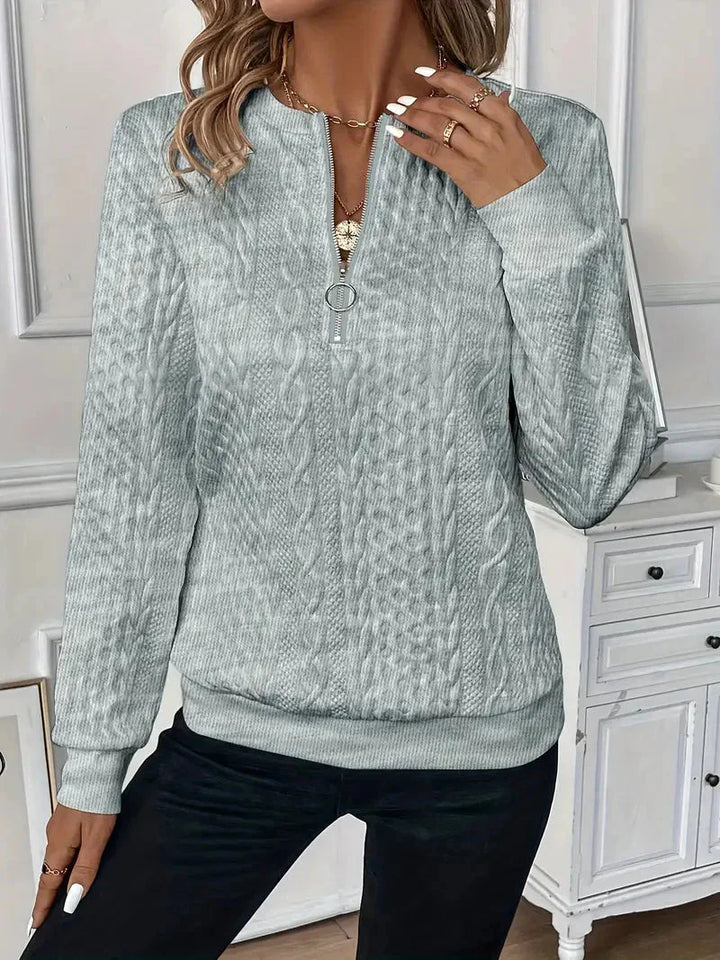 Pullover med halv dragkedja | Regular Fit | Crew   Hals | Pullover med halv dragkedja | Damkläder