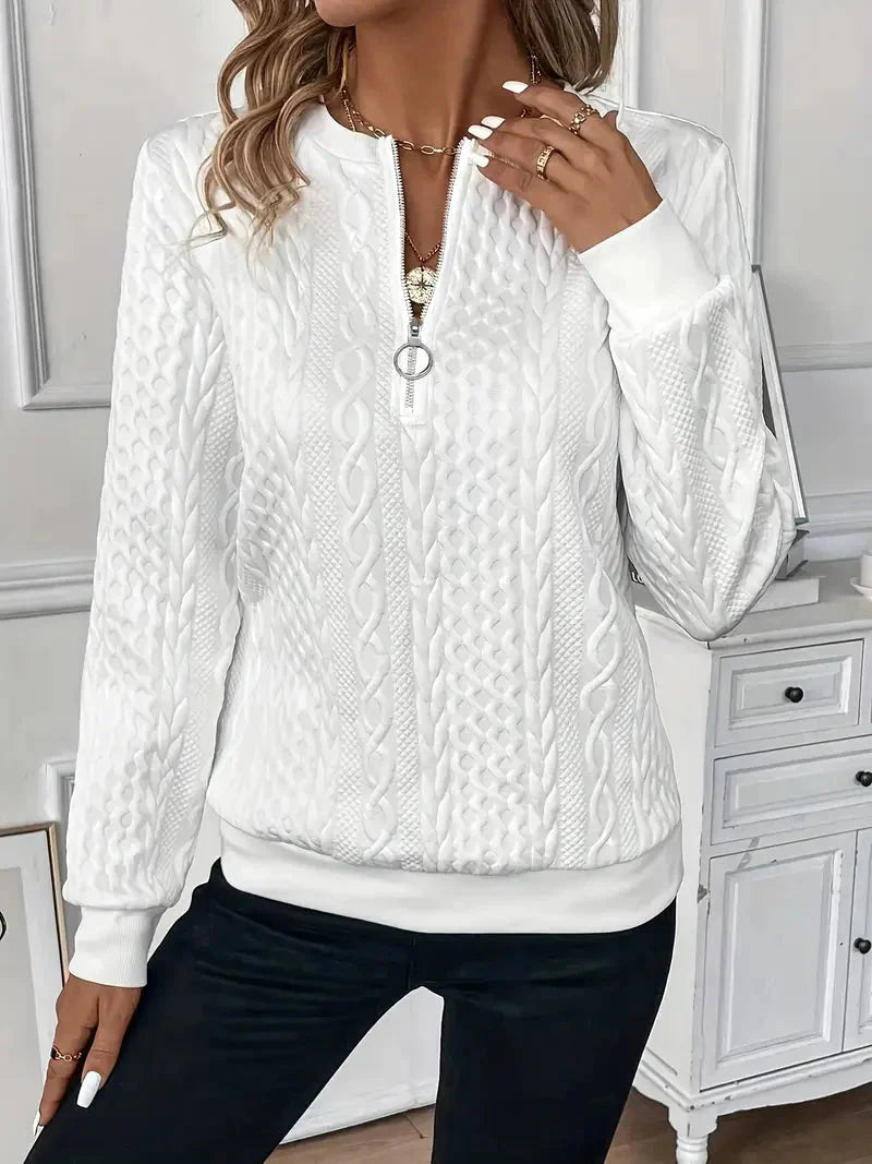 Pullover med halv dragkedja | Regular Fit | Crew   Hals | Pullover med halv dragkedja | Damkläder