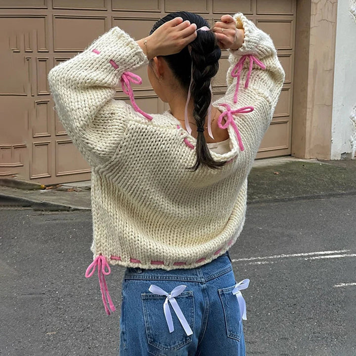 Pullovertröja - Loose Fit - Oversized - Stickad tröja - Damstickat