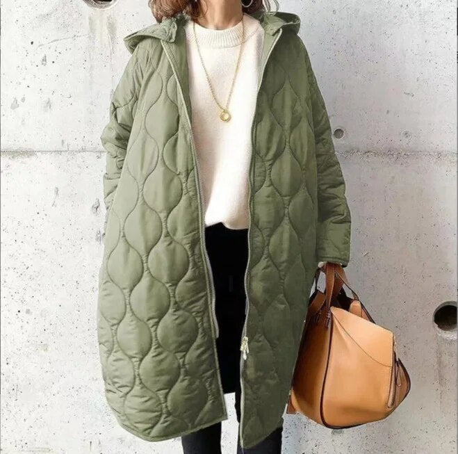 Quiltad jacka | Oversized | Vadderad | Parkajacka | Damjacka