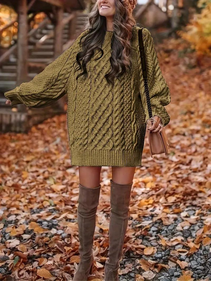 Ramona stickad klänning | Oversized sweaterklänning för höst och vinter
