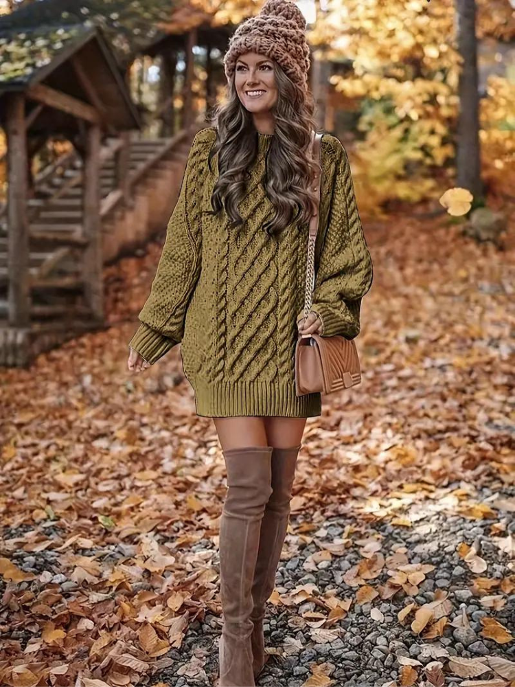 Ramona stickad klänning | Oversized sweaterklänning för höst och vinter