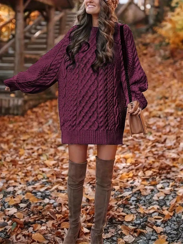 Ramona stickad klänning | Oversized sweaterklänning för höst och vinter