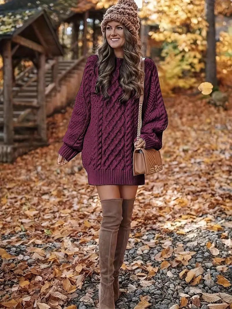 Ramona stickad klänning | Oversized sweaterklänning för höst och vinter