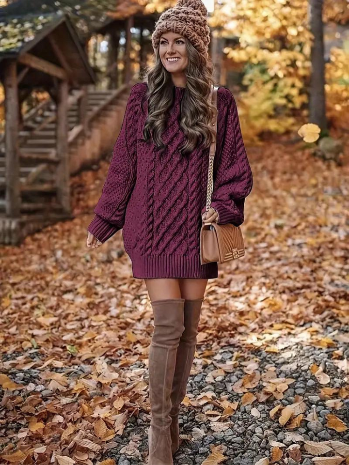 Ramona stickad klänning | Oversized sweaterklänning för höst och vinter
