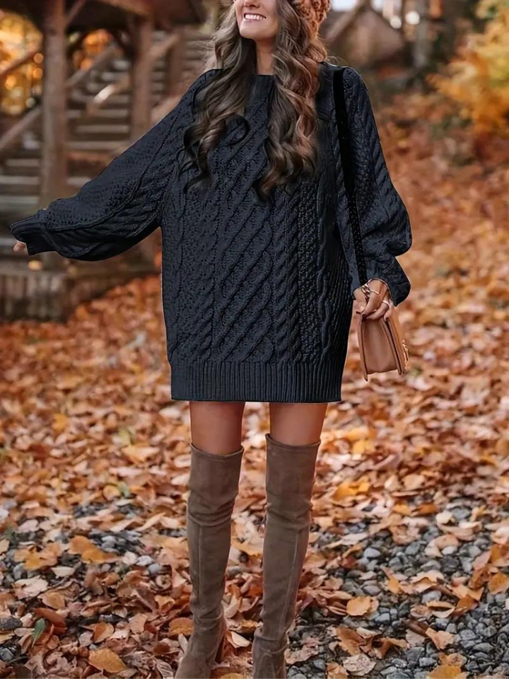 Ramona stickad klänning | Oversized sweaterklänning för höst och vinter