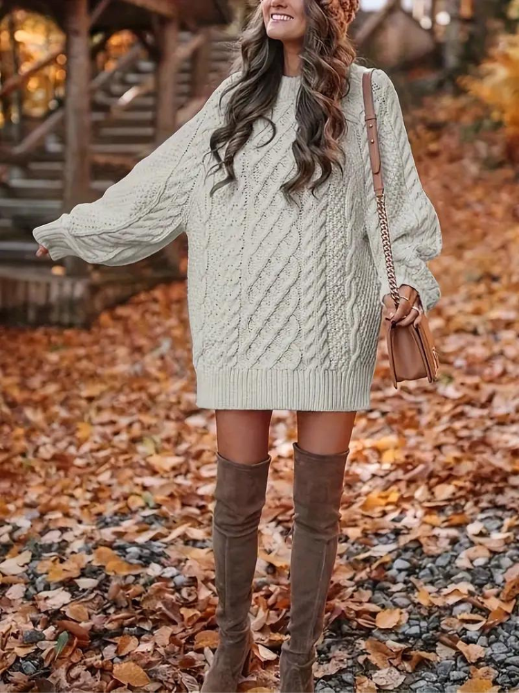 Ramona stickad klänning | Oversized sweaterklänning för höst och vinter