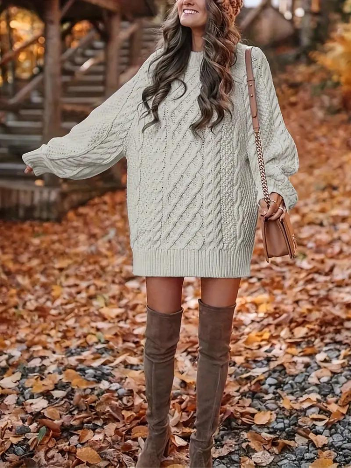Ramona stickad klänning | Oversized sweaterklänning för höst och vinter