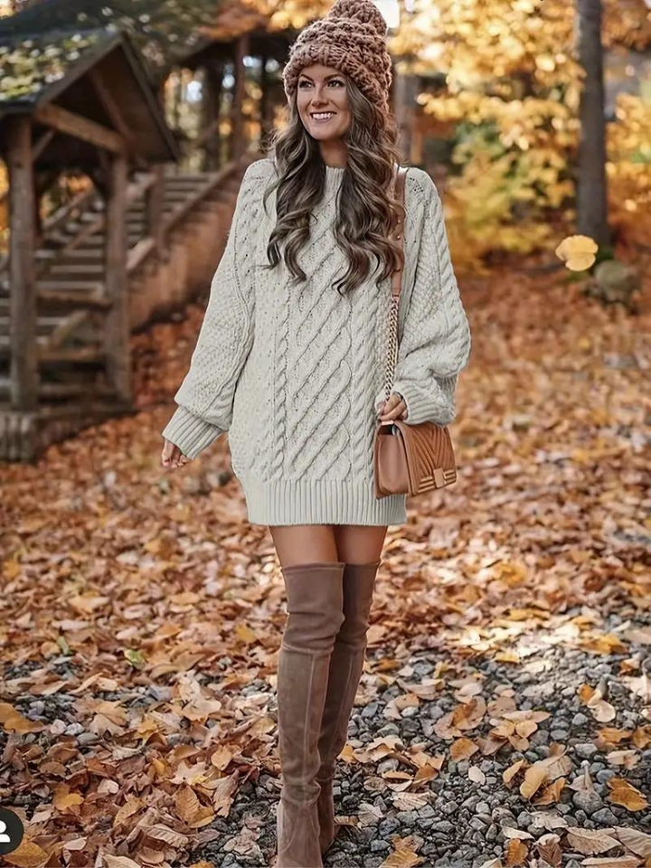 Ramona stickad klänning | Oversized sweaterklänning för höst och vinter