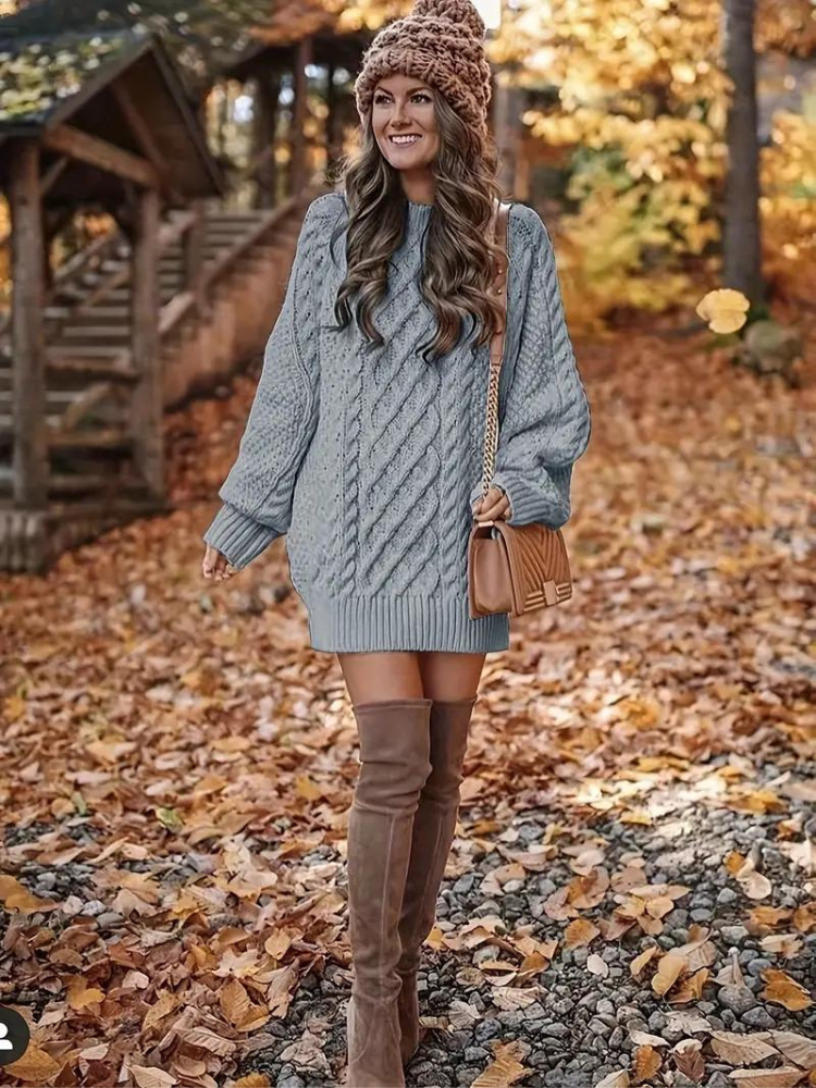 Ramona stickad klänning | Oversized sweaterklänning för höst och vinter