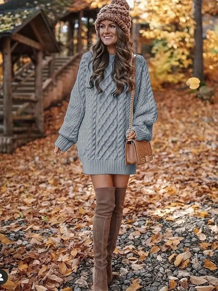 Ramona stickad klänning | Oversized sweaterklänning för höst och vinter