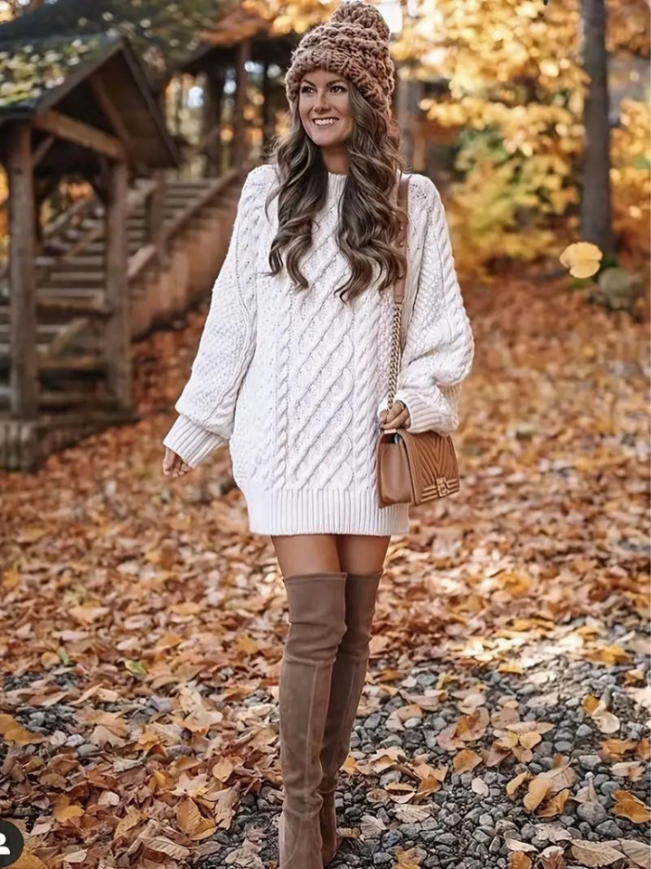 Ramona stickad klänning | Oversized sweaterklänning för höst och vinter