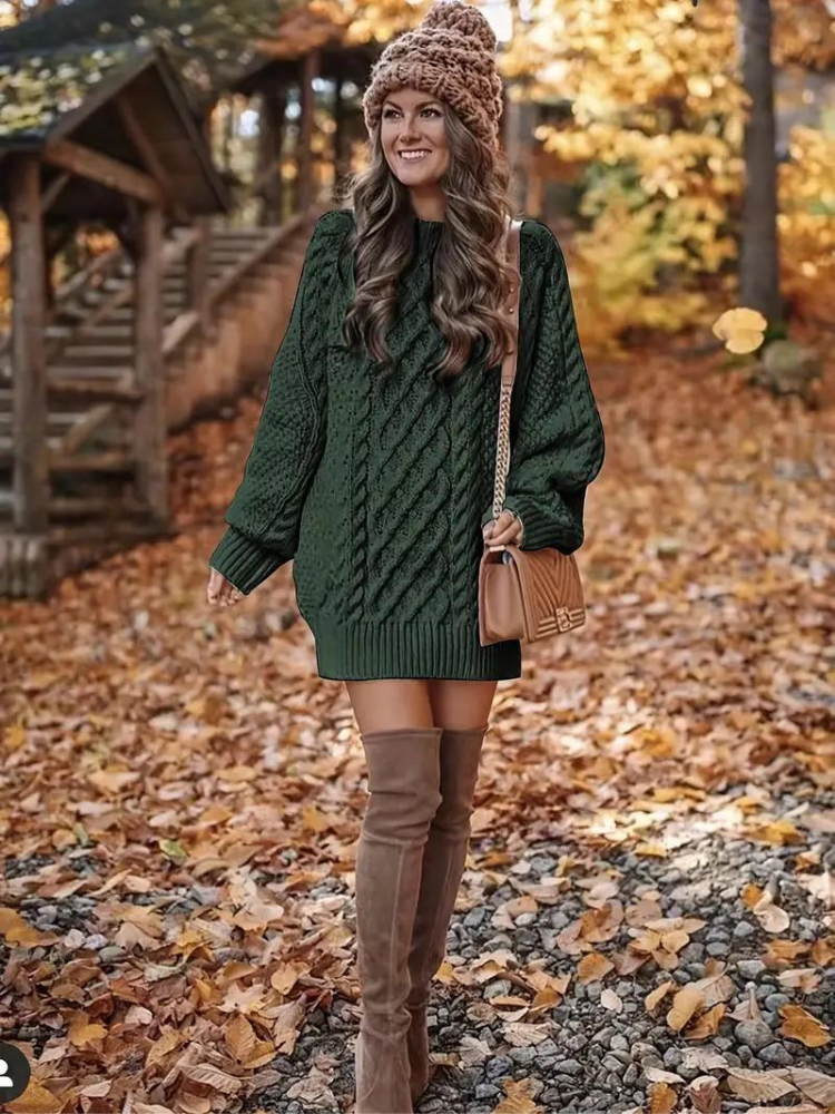 Ramona stickad klänning | Oversized sweaterklänning för höst och vinter