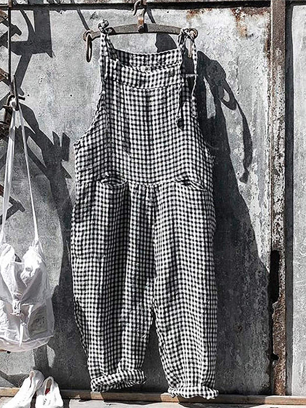 Randig Jumpsuit - Lös passform - Ärmlös - Randig Overall - Dungare Dam