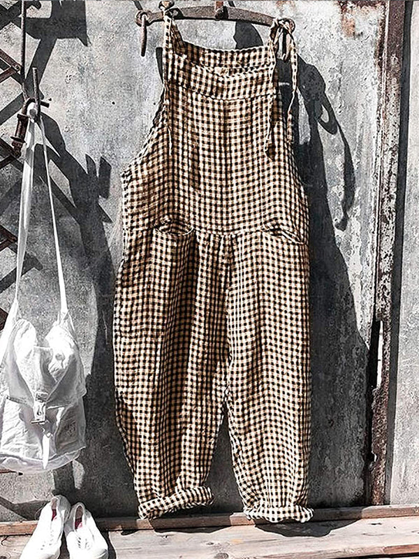 Randig Jumpsuit - Lös passform - Ärmlös - Randig Overall - Dungare Dam
