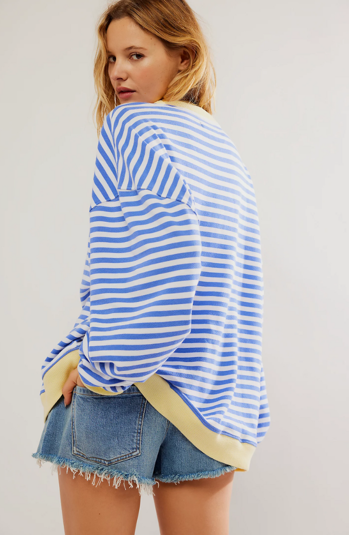 Randig tröja | Långärmad | Pullover | Oversized Sweatshirt | Damkläder